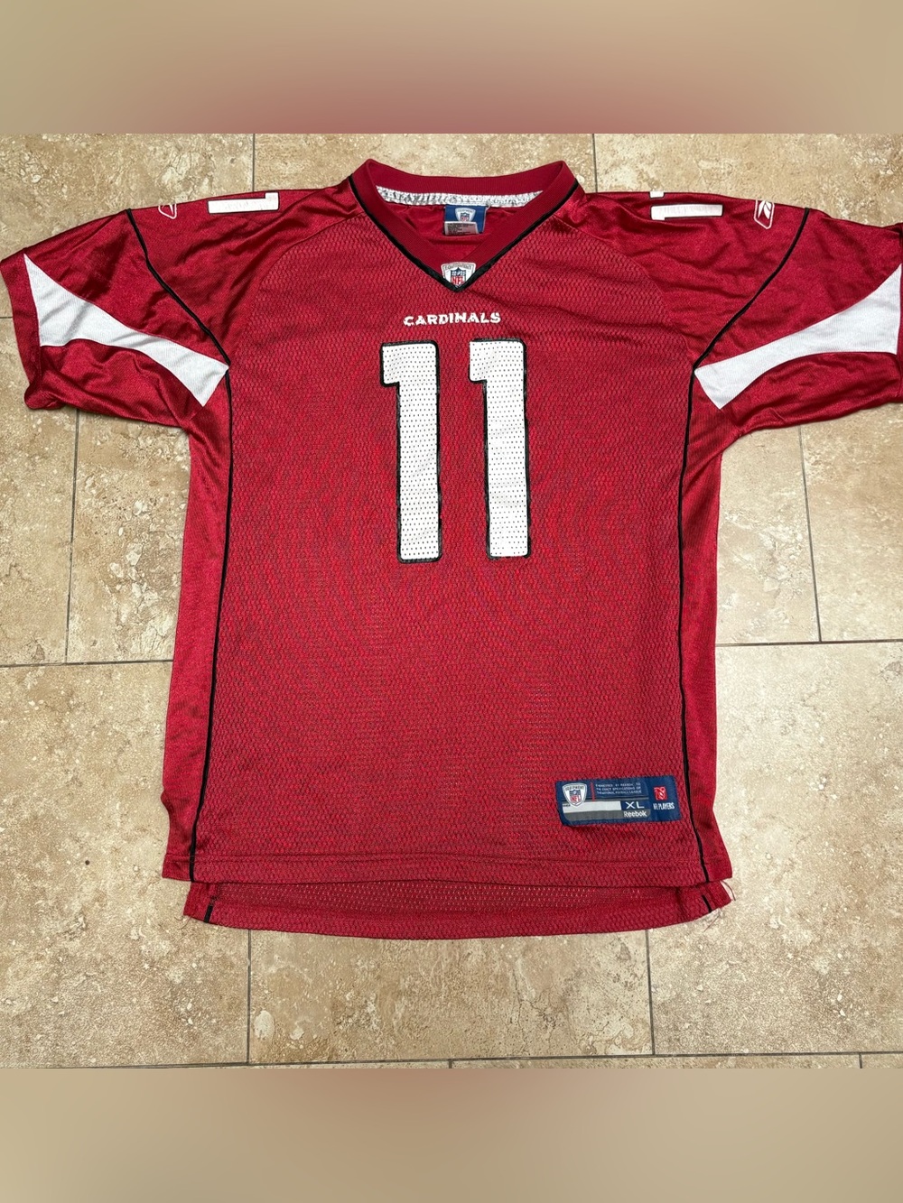 Reebok Cardinals #11 Larry Fitzgerald Red Mesh Football Jersey kids XL 18-20